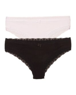 Σλιπ Bikini Βαμβακερό με Δαντέλα στο Λάστιχο (2 τμχ)