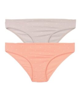 Σλιπ Bikini Βαμβακερό Dots με Δαντέλα (2 τμχ)