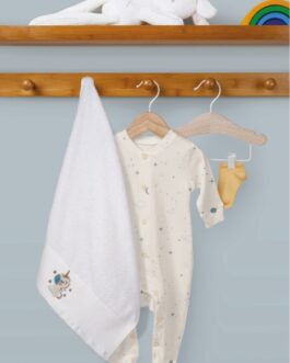 σετ πετσέτες bebe unicorn ecrou blue (2 τμχ)